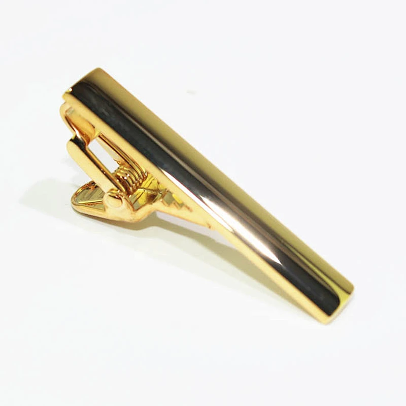 Factory Wholesale Custom Necktie Clip Tie Clip Mens Fashion Tie Pin Cuff Links or Tie Clips Gold