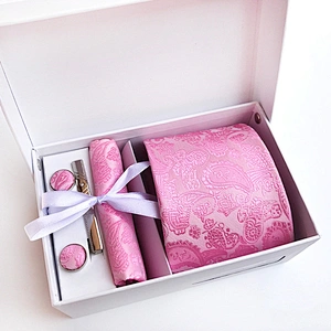Custom Tie Pocket Square and Cufflink Set Paisley Neckties With Pocket Squares Casual Men Ties and Hanky Set