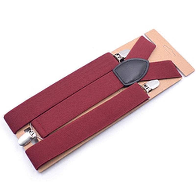 custom Adult 3 clip strap Y-type solid color boys suspenders strap clip