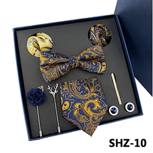 Fashion Necktie Set Gift Box Lattice Costume Cravate 8 Pieces Luxury Mens Tie Sets Gift Box Polyester Neck Tie Gift Set