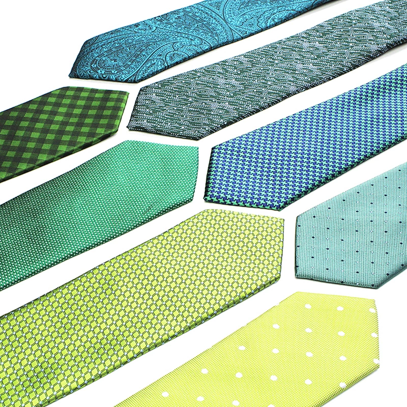 Good design 2021 latest fashion green jacquard silk ties in bulk for men