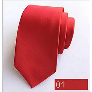 Wholesale Ties Men Custom Logo Classic Plain Slim Polyester Woven Solid color Necktie