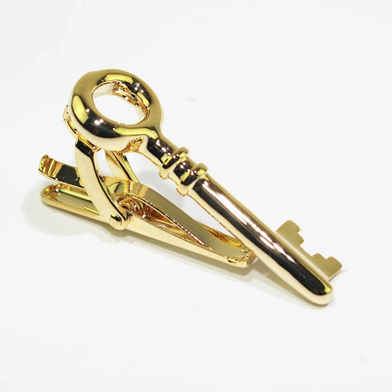 Factory Wholesale Custom Necktie Clip Tie Clip Mens Fashion Tie Pin Cuff Links or Tie Clips Gold
