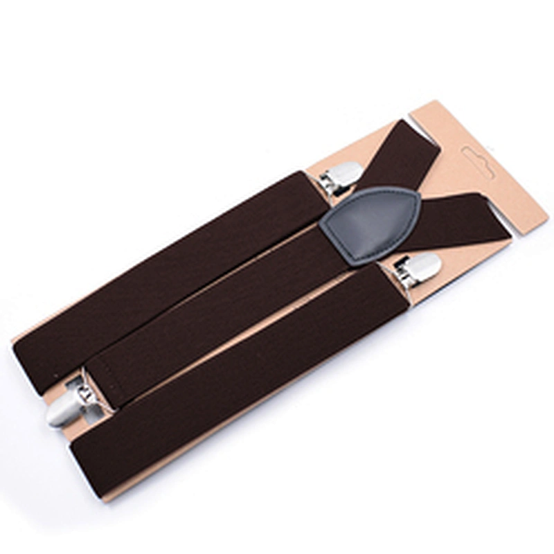 custom Adult 3 clip strap Y-type solid color boys suspenders strap clip