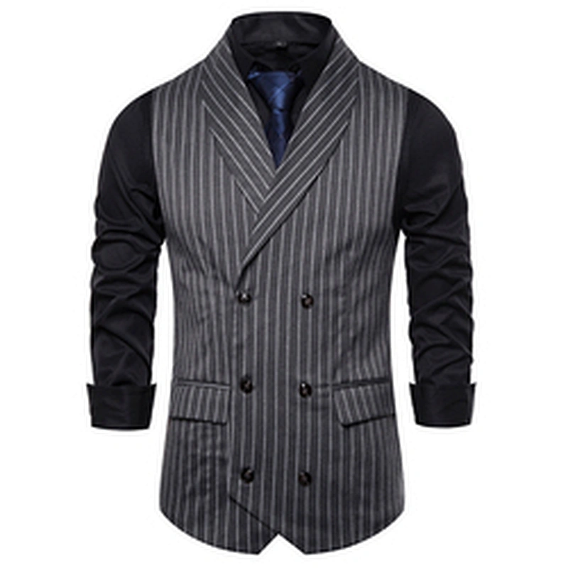 Formal Men's Vests & Waistcoats Suits Smart Casual Cotton Chalecos Hombre Striped Men's Innerwear Vest
