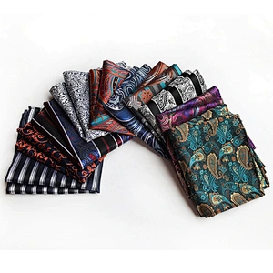 Paisley Handkerchief Custom Print Jacquard Woven Pocket Squares For Men Soft Hankerchief For Men