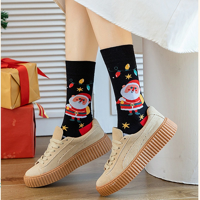 Wholesale men Christmas knitting Woven socks Snowman Santa cartoon socks Unisex European and American style Christmas socks