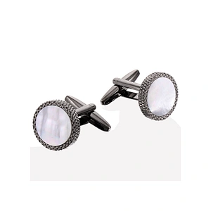 Men's fashion groomsmen sliver blank shell cufflinks