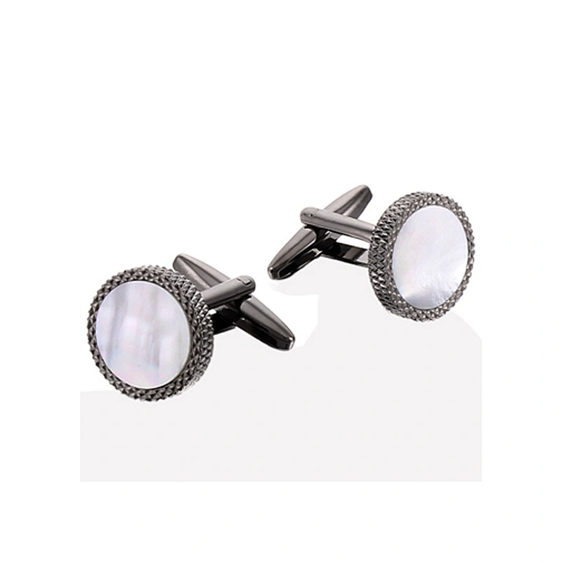 Men's fashion groomsmen sliver blank shell cufflinks