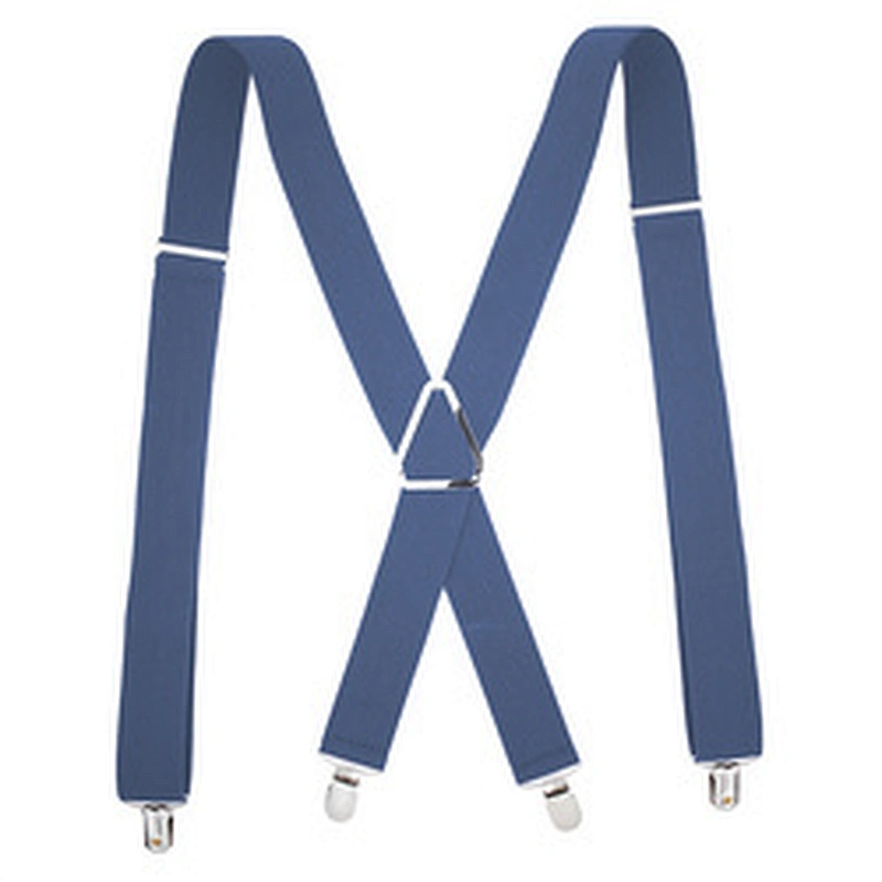 Wholesale 35mm width solid color Adjustable 4 Clip X-Back Heavy Duty Clip Mens Suspenders Elastic Pants Braces