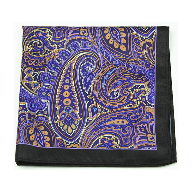 Colors Paisley Pocketsquare Brand Pocket Squares Fashion Paisley Colors Digital Printing Handkerchief for Suit Pocket 100% Silk