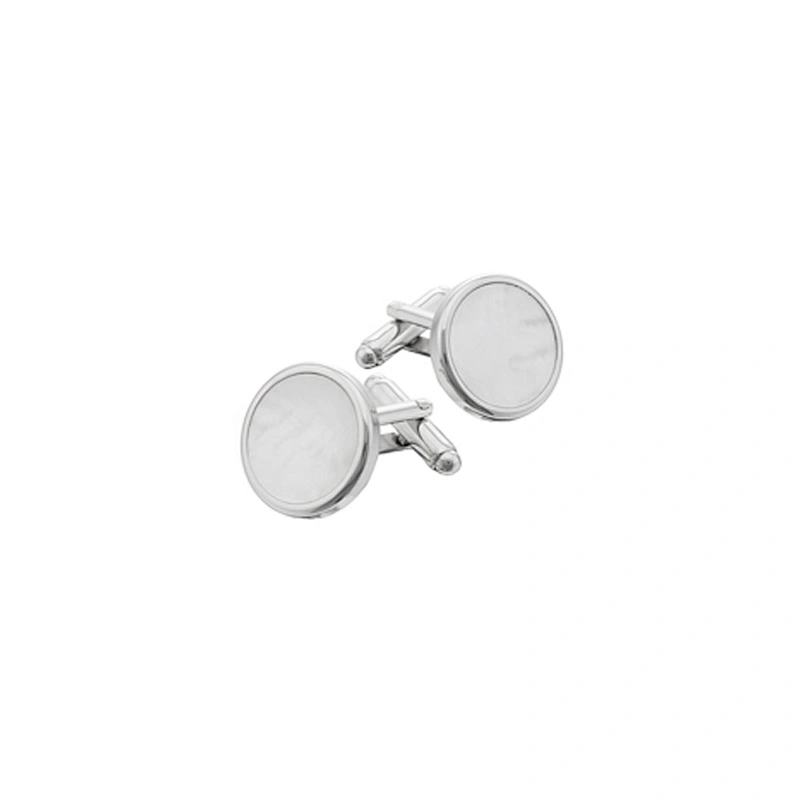 Men's fashion groomsmen sliver blank shell cufflinks