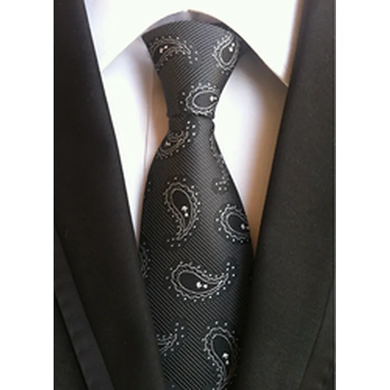 Wholesale Business Silk Ties Formal Stripe Silk Neckties Men Polyester Jacquard Woven Cravate Homme