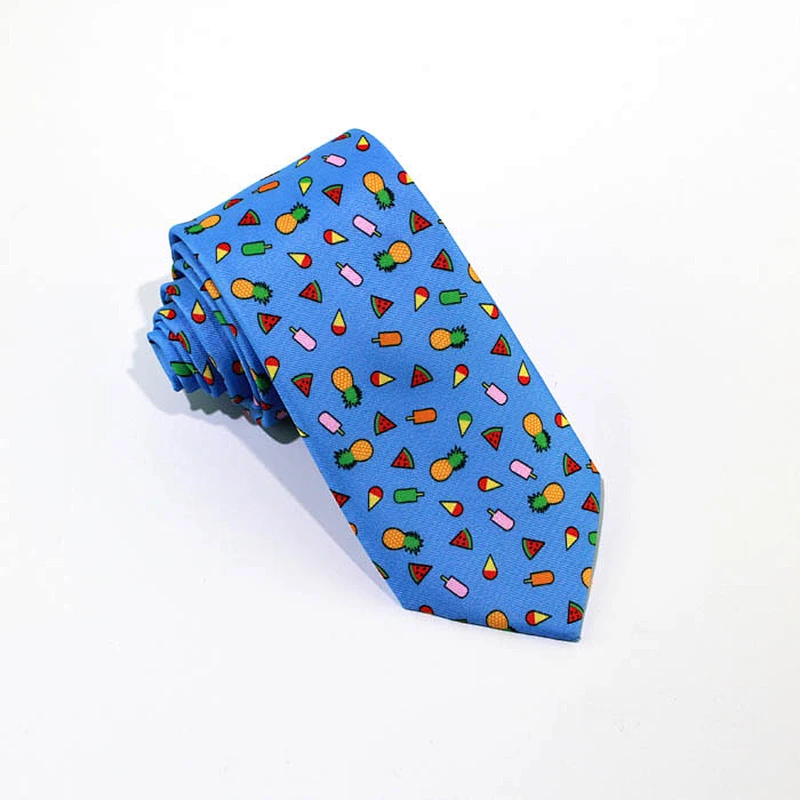Wholesale Latest Design Fruit Pattern Printing Polyester Tie