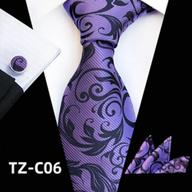 Custom Men Ties and Hanky Set Luxury Red Neckties With Pocket Squares Paisley Tie Pocket Square and Cufflink Set