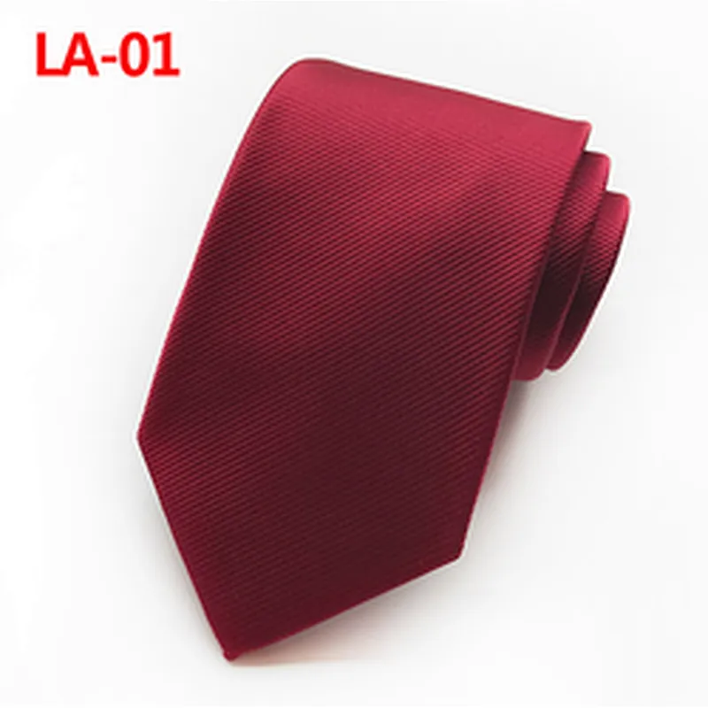 Solid Fine Twill Ties for Men Italian Classic Corbatas De Hombre Polyester Woven Custom Neckties Men