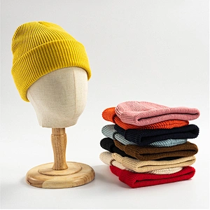 Woman Cheap Fashion Beanie Winter Hats Knitted Cap Winter Plain Women'S Knitted Beanie Hats