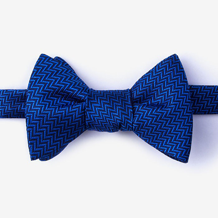 new style men's business dark blue chevron bow tie