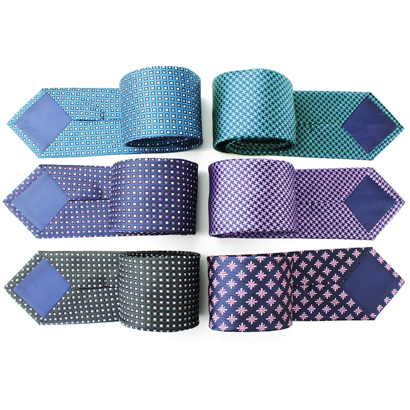 Custom Casual Fashionable Neck Tie Gift Set Polyester Ties Dot Jacquard Cravate Homme Men Necktie Ties For Men Italian