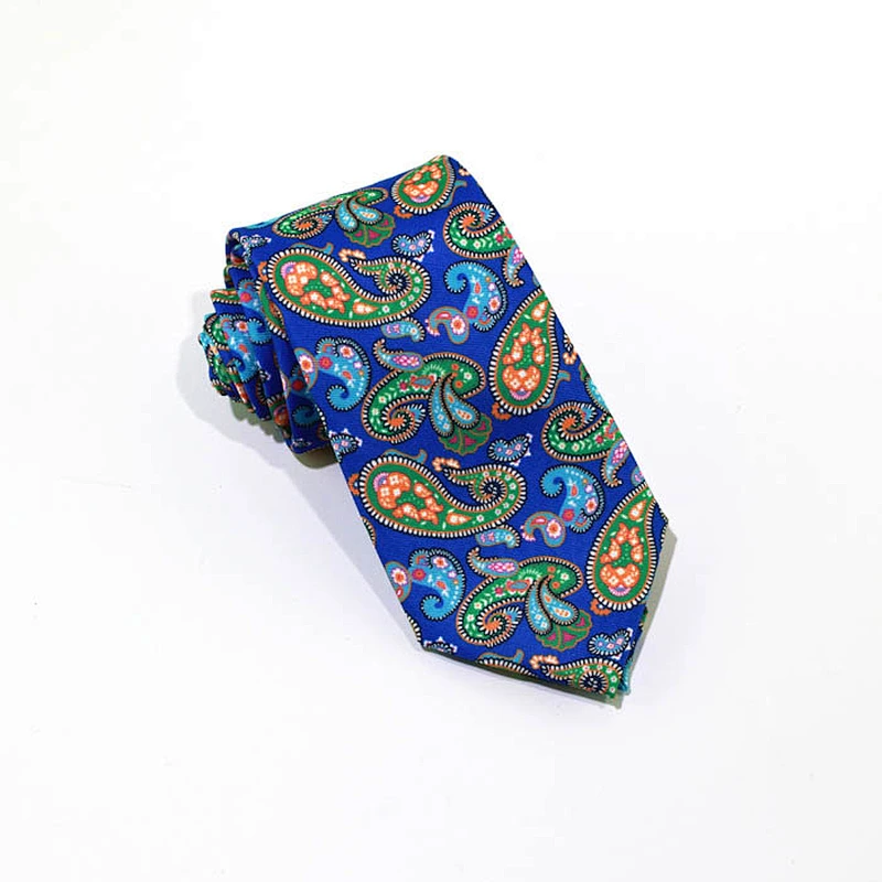 High Quality 100% Pure Silk Printing Paisley Pattern Men Neck Ties