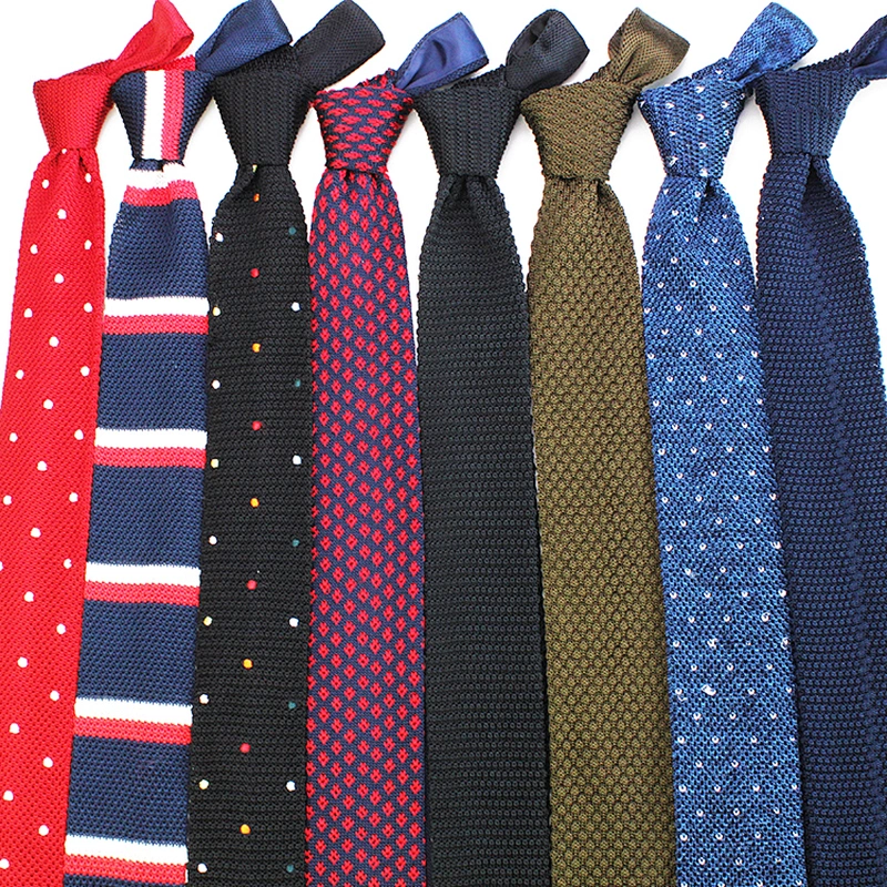 Corbatas Por Mayoreo Classic Silk Knitted Tie Men Plain Stripe Silk Knit Ties