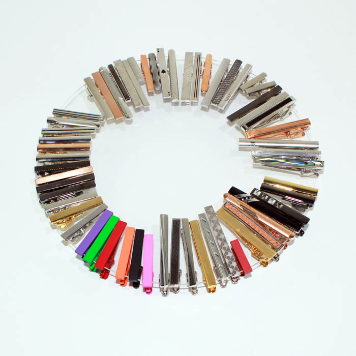 metal tie clip pin mens high quality silver necktie clips with custom printed logo