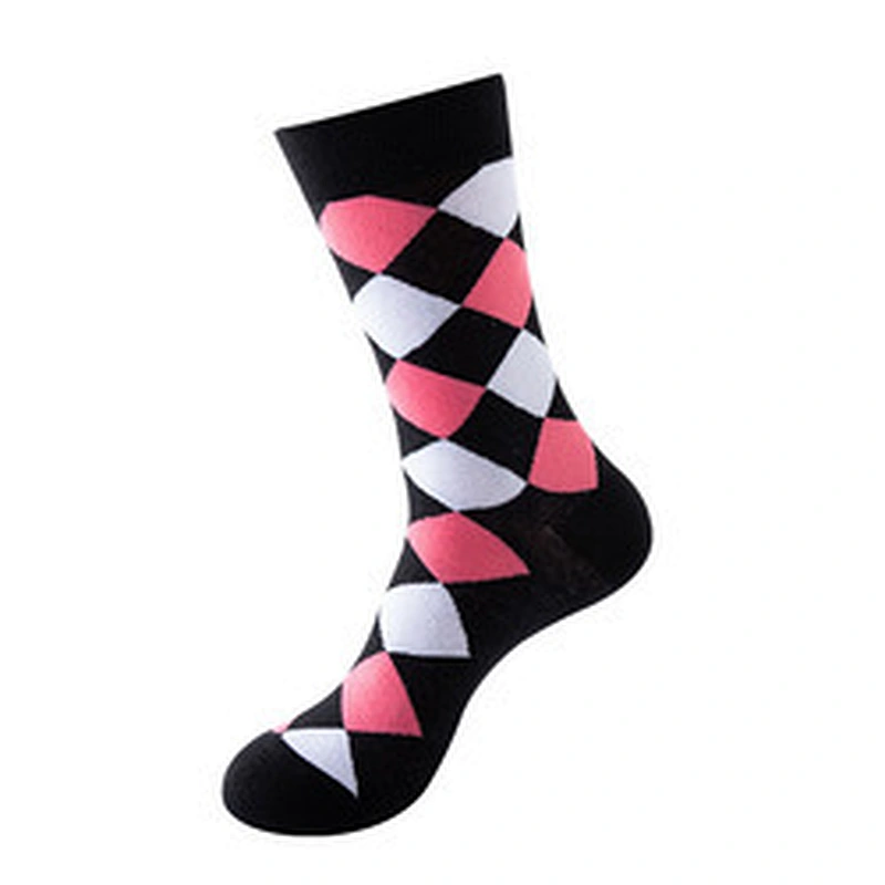 wholesale geometric pattern fashion socks Amazon hot sale socks men and women personality trend socks cotton stockings
