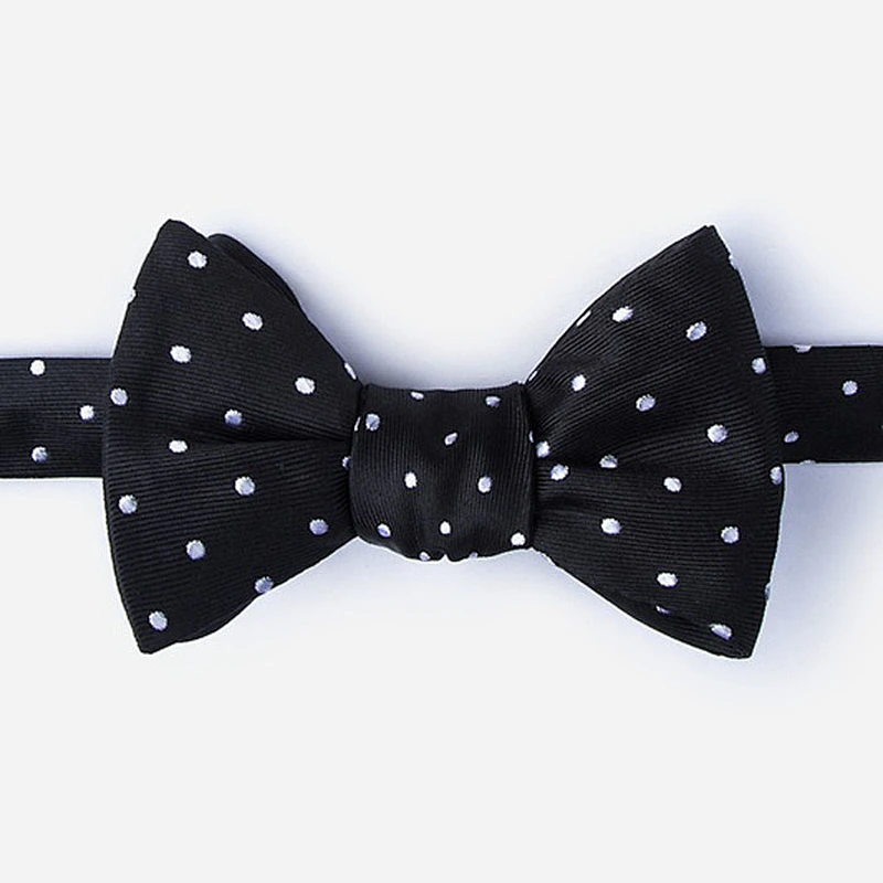 white dot bow and necktie set dark grey for mens