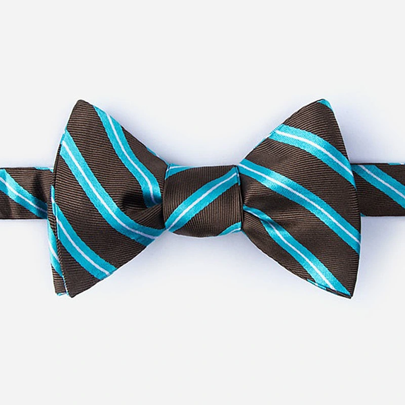 Self Tie Bow Tie for School Traditional Women Stripe Custom Designs Silk Embroidered Colorful Dobby