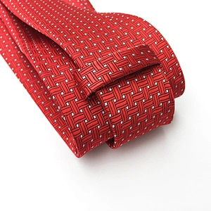 Polyester Woven Corbatas Hombres Classic Checked Plain Neck Ties For Men Luxury Ties Men Custom Logo