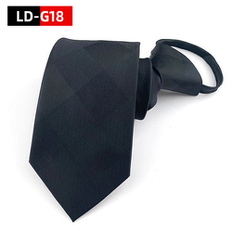 Wholesale Lazy Neck Tie Elastic Adjustable Fashionable Necktie With Zipper Tie Plastic Polyester Zipper Ties For Men