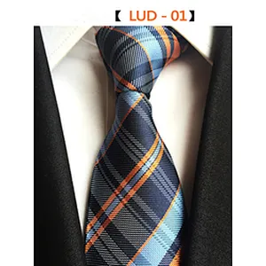 Custom Gravata Fashion Neck Ties For Men Casual Grid Silk Necktie Gift