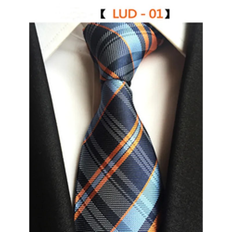 Custom Gravata Fashion Neck Ties For Men Casual Grid Silk Necktie Gift