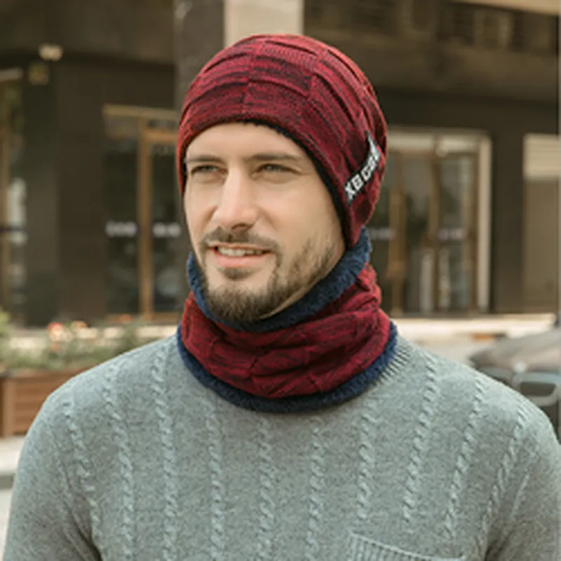 New Arrival Winter Warm Beanie Hat Scarf Sets Factory Wholesale Men's And Boy's Knitted Hats Acrylic Cold-Proof sets