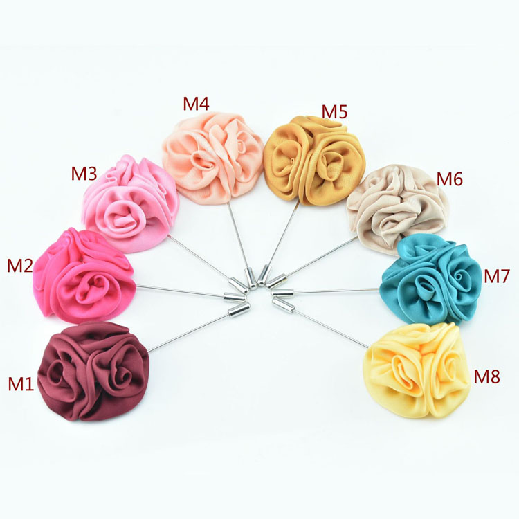 Flower Lapel Pin Custom Fancy Wedding Boutonniere Flower Wedding Bling Designer Brooch Popular Brands