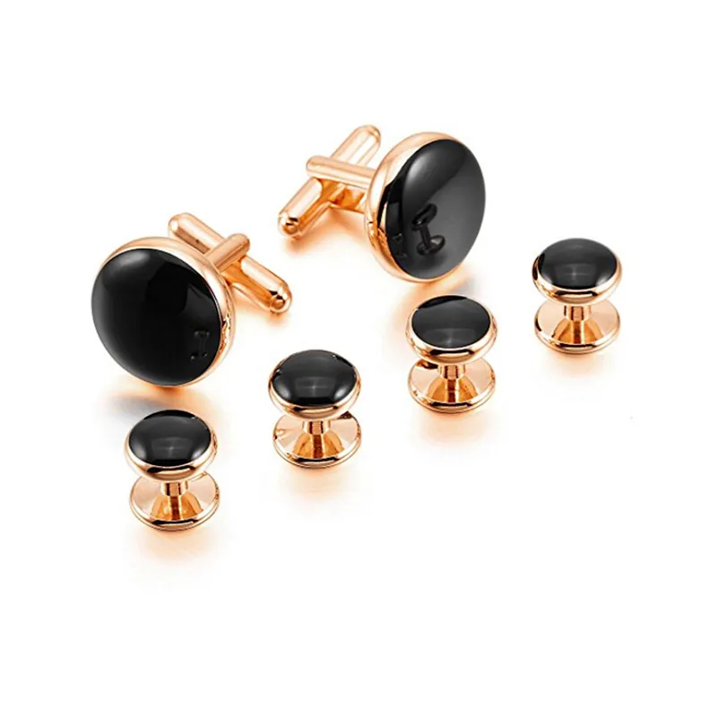 Low Moq Mens Popular Stone Cufflinks Set Business gift