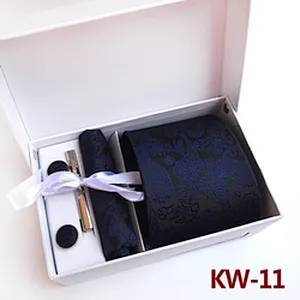 Casual Neckties With Pocket Squares Custom Men Ties and Hanky Set Paisley Tie Pocket Square and Cufflink Set Gift Box