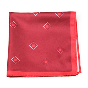 red check silk handkerchief premium pocket square wholesale hanky DPS5424C