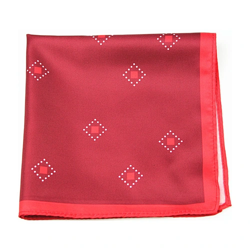 red check silk handkerchief premium pocket square wholesale hanky DPS5424C