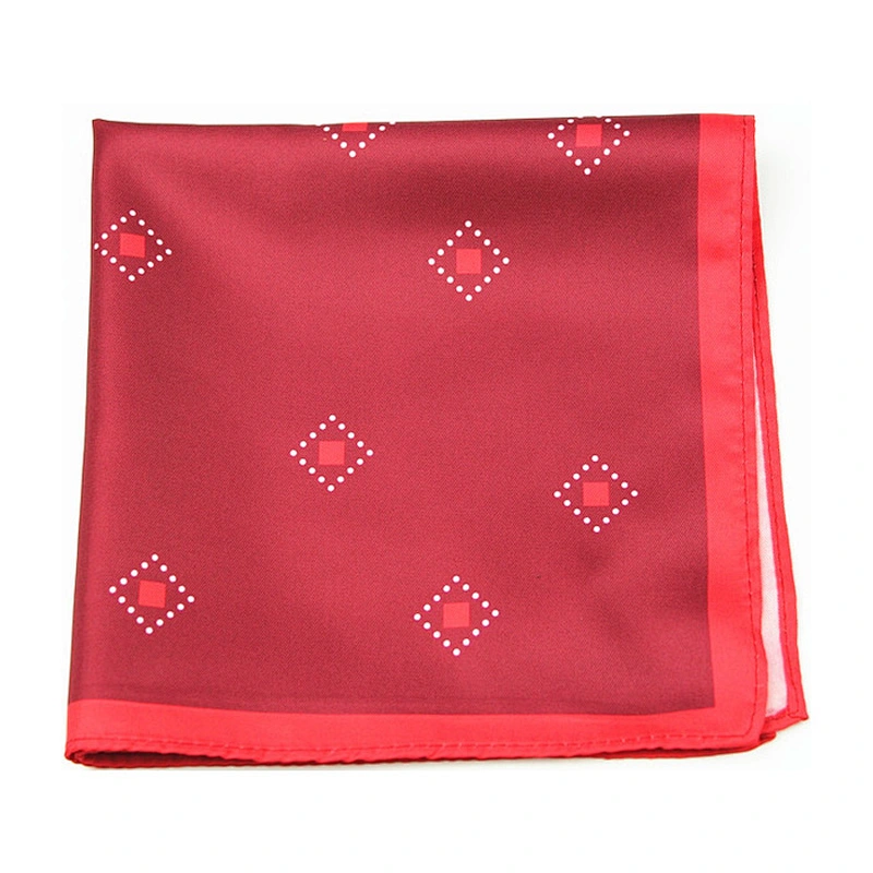 red check silk handkerchief premium pocket square wholesale hanky DPS5424C
