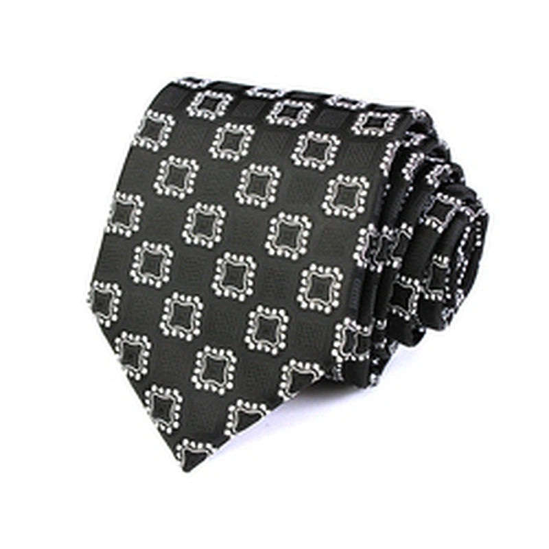 Fashion Custom Logo Business Mens Black Silk Neck Ties For Men