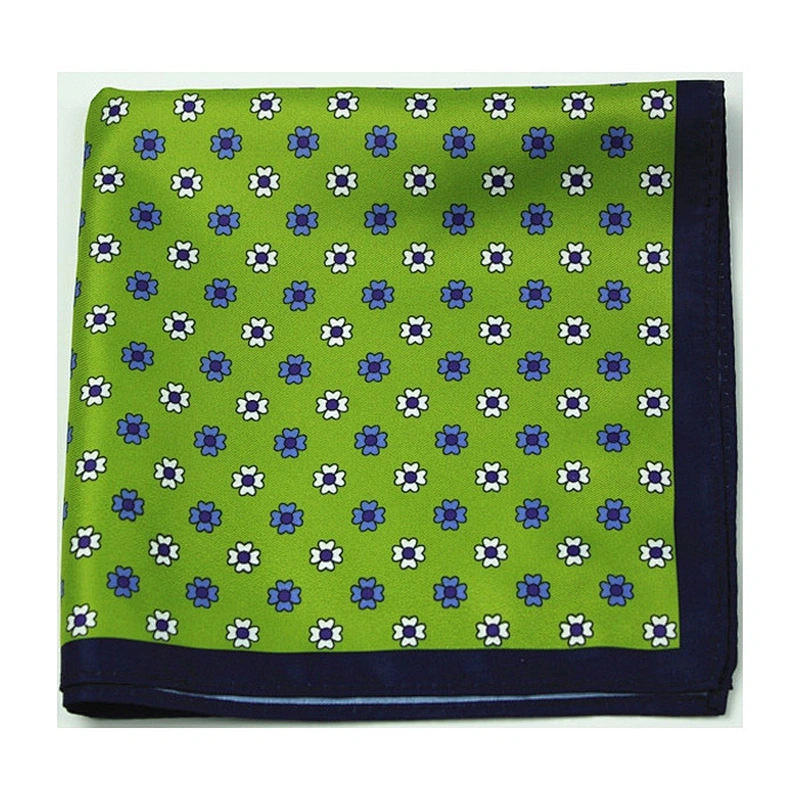 100% Silk Printing Pocketsquare Durable Factory Handkerchief Men 100% Microfiber Custom Logo Gift Box