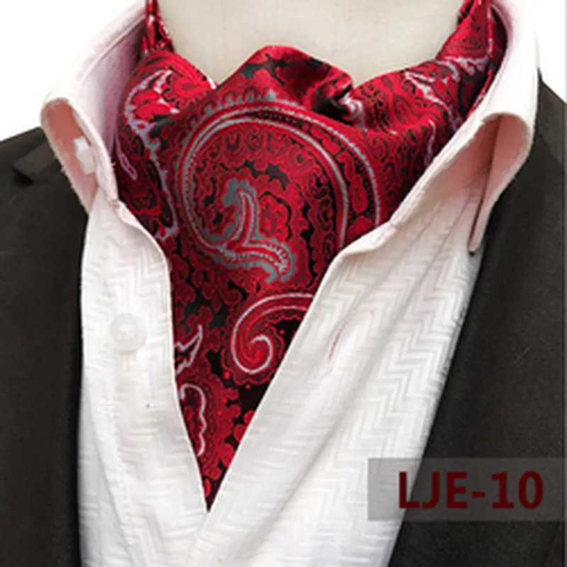 Classic Paisley Folard Mens Ascot Casual Cravate Homme Polyester Jacquard Woven Ties For Men Italian