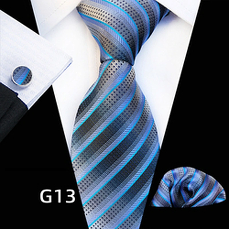 Custom Luxury Necktie Stripe Jacquard Cravates Homme Casual Silk Ties For Men