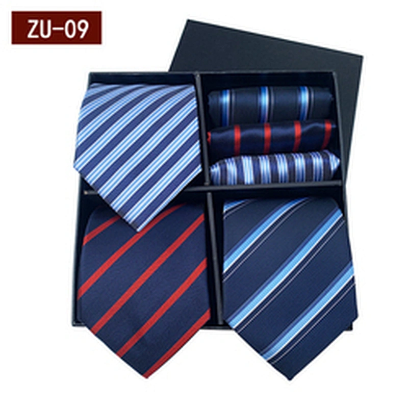 Fashion Gravata Masculina Luxury Jacquard Mens Ties Silk Box Set Custom Necktie Set Gift Box With Logo