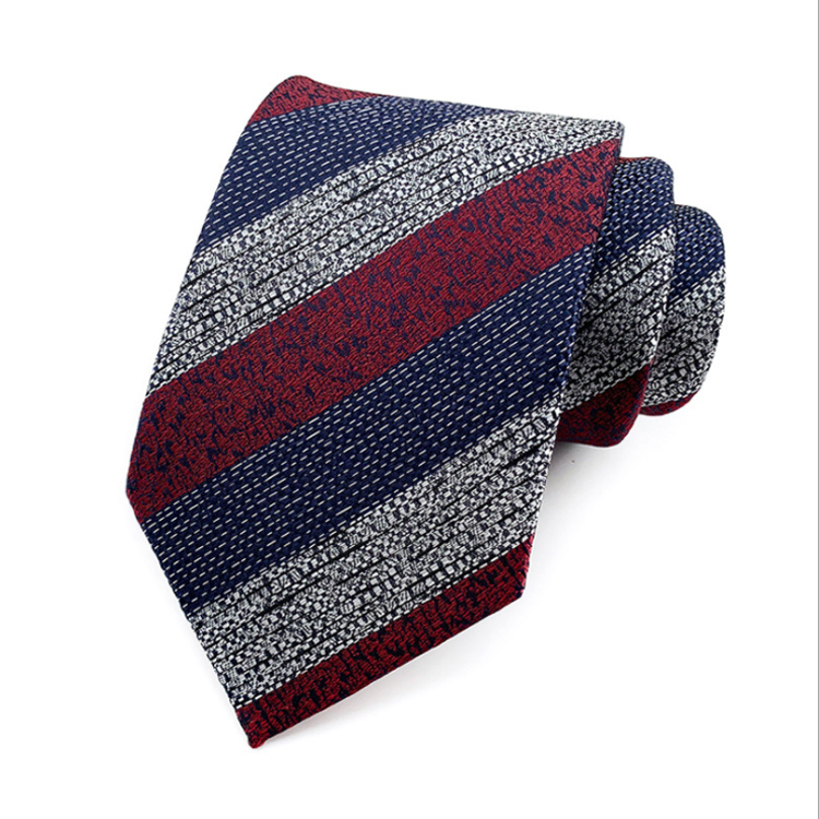 Custom Jacquard Woven Silk Necktie Mens Classical Striped Necktie Wholesale Corbatas Mens Neck Tie Set
