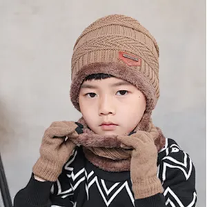 High quality children winter hats Cute Winter boy Caps knitted Boy Warm Pompom Beanies children beanie hats