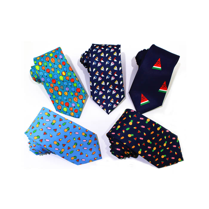 Wholesale Latest Design Fruit Pattern Printing Polyester Tie