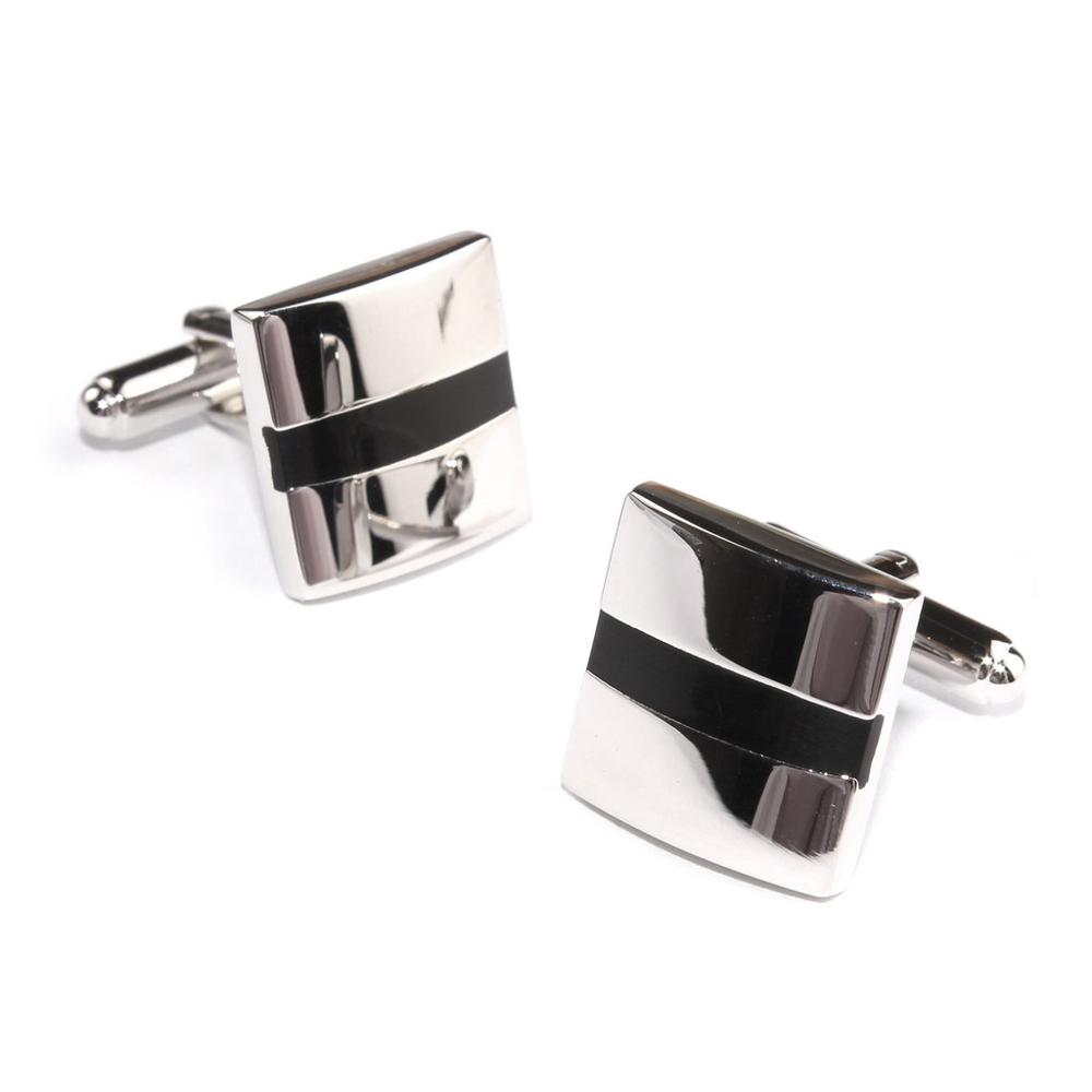 High Quality Square Shirts Brass Cufflinks Cuff Links or Tie Clips Silver Plating Luxury Decoration