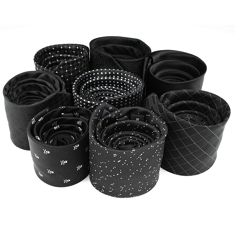 China Manufacturer High Quality Wholesale Custom Logo Black Silk Ties For Men